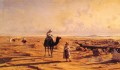 Migrar árabes en el desierto de Medio Oriente